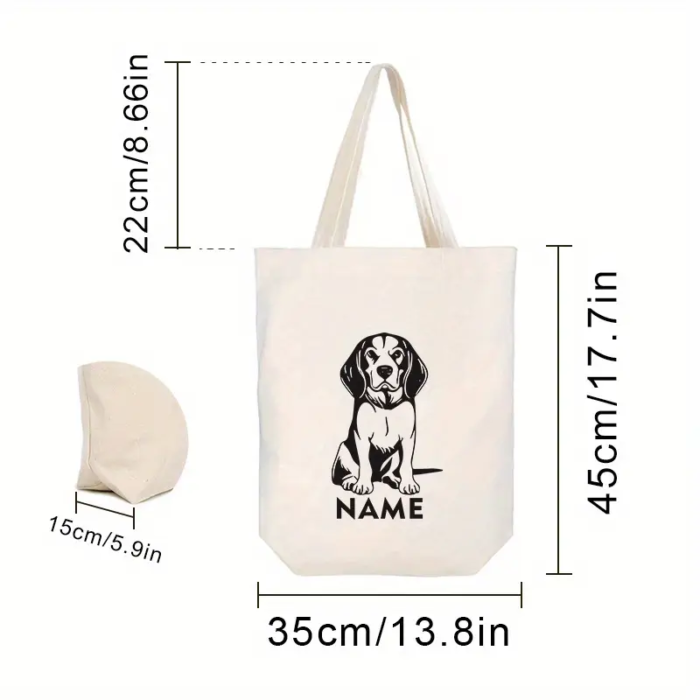 Personalizowana torba z bawełny na zakupy Beagle - obrazek 2