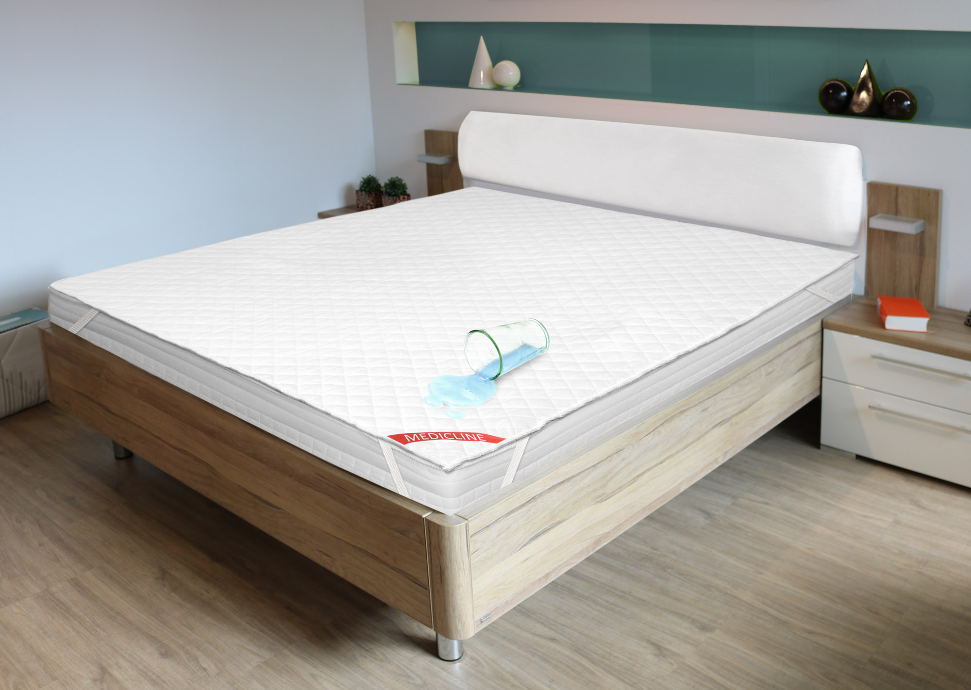 Nakładka / ochraniacz na materac wodoodporna pikowana ultradźwiękowo premium 90x200cm biała - obrazek 4