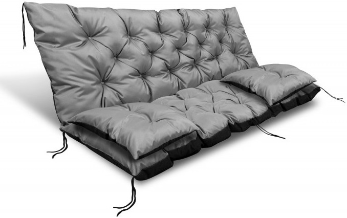 Poduszka ogrodowa 150x60x50 cm + 2 poduszki na ławkę, huśtawkę szara