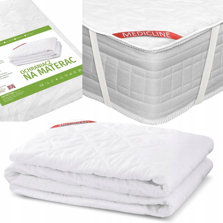 Nakładka / ochraniacz na materac pikowana niciowo 160x200cm biała - obrazek 4