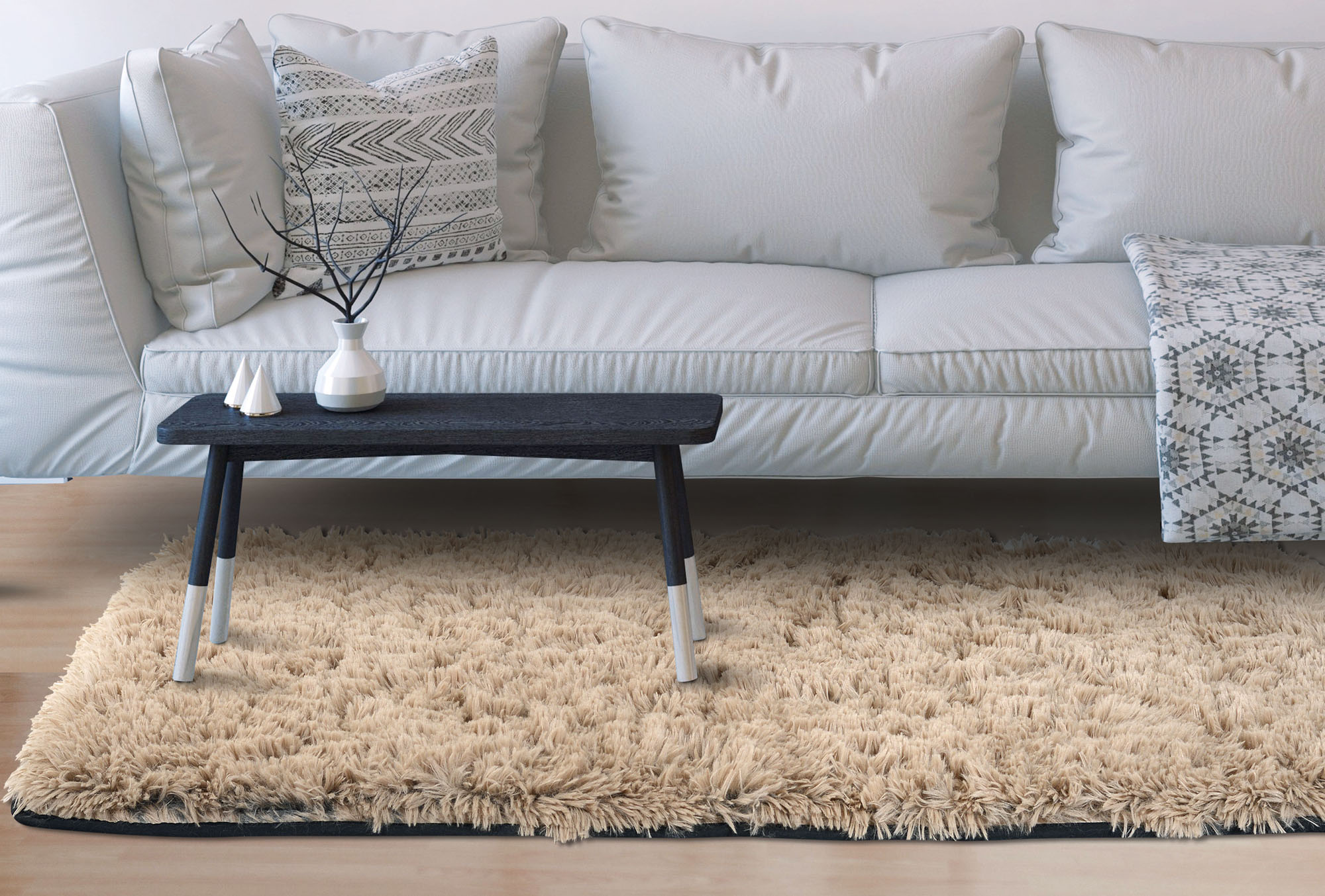 DYWAN SHAGGY ANTYSLIP 80x120 cm BEŻOWY - obrazek 3