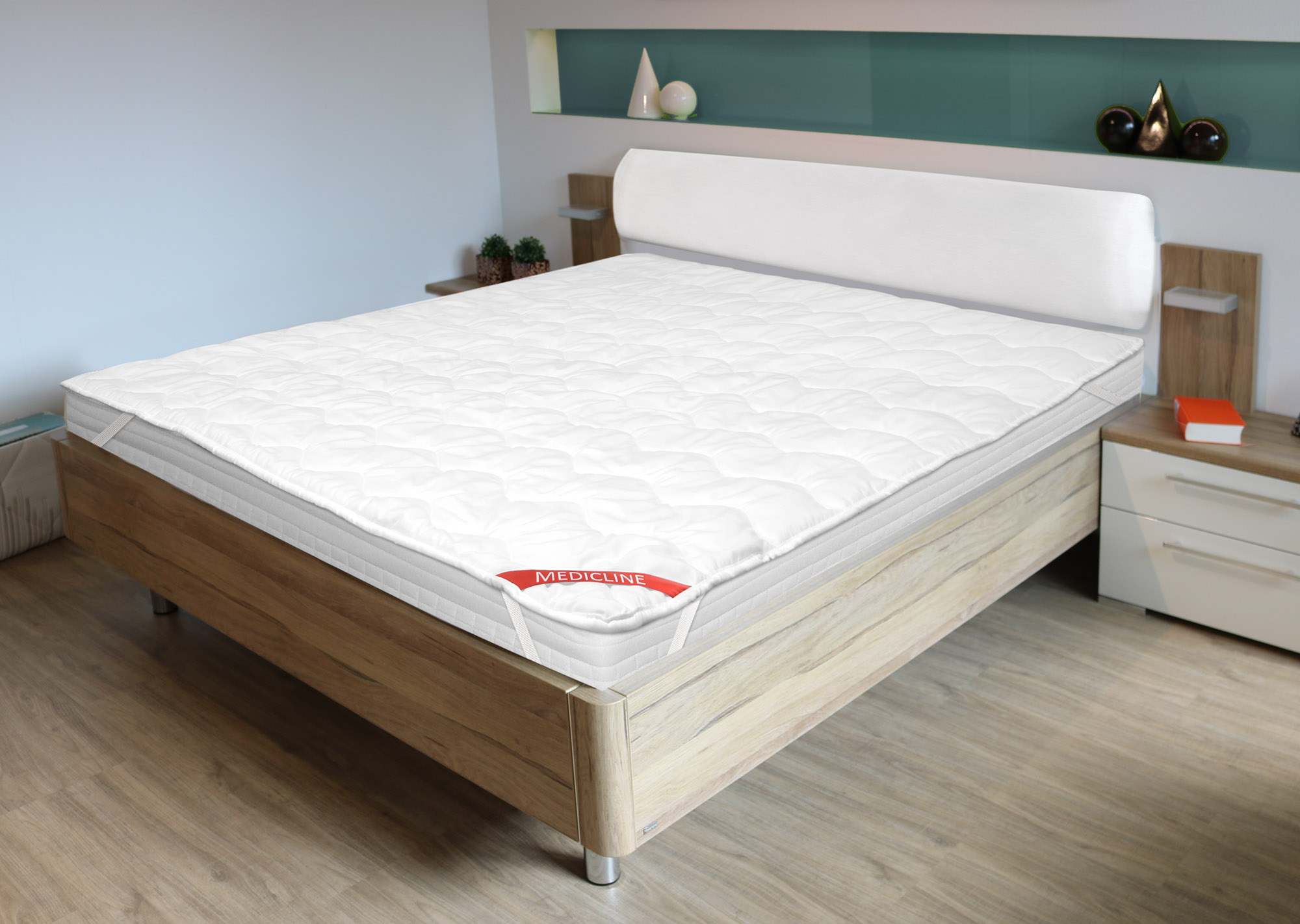 Nakładka / ochraniacz na materac pikowana niciowo premium 160x200cm biała - obrazek 4